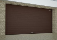 Ворота секционные серии RSD01SС, ширина 3350 мм, высота 2390 мм, коричневые RAL 8017, фактура доска
